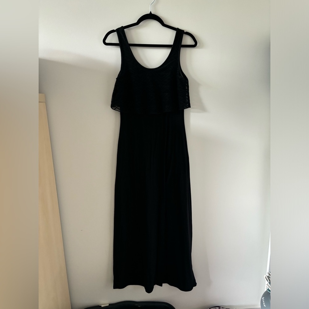 Bongo Maxi Dress With Flutter Collar - Size Small… - image 1